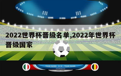 2022世界杯晋级名单,2022年世界杯晋级国家